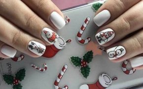 Nail design to the new 2022 year: ideas, 105 photos. New Year's manicure in red, white, with stones, with rhinestones, gold, silver, stripes, snowflakes, gentle with pattern: design ideas for New Year's night, 2021-2022, photo